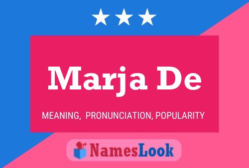 Marja De Name Poster