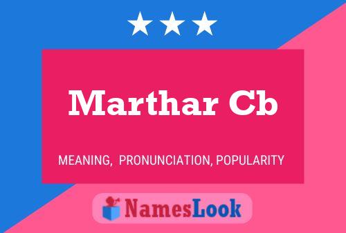 Marthar Cb Name Poster