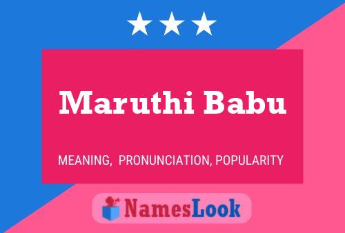 Maruthi Babu Name Poster