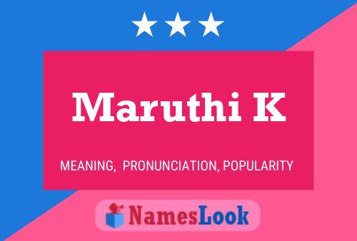 Maruthi K Name Poster