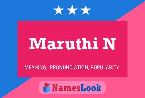 Maruthi N Name Poster