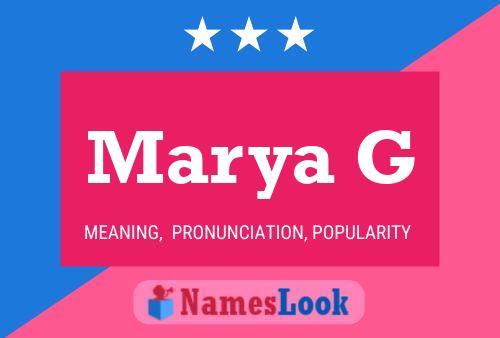 Marya G Name Poster