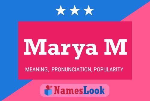 Marya M Name Poster