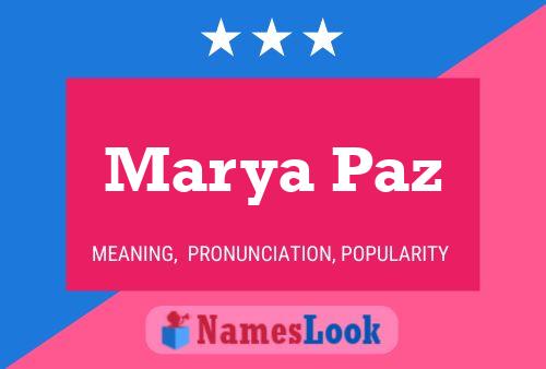 Marya Paz Name Poster