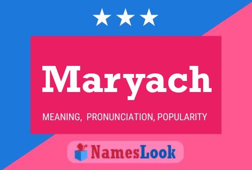 Maryach Name Poster