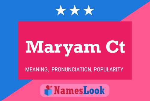 Maryam Ct Name Poster