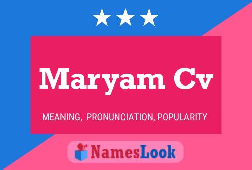 Maryam Cv Name Poster