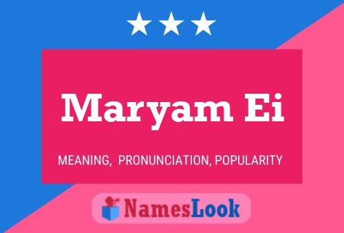 Maryam Ei Name Poster