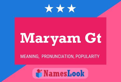 Maryam Gt Name Poster