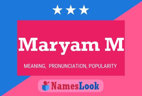 Maryam M Name Poster