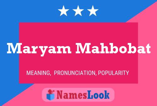 Maryam Mahbobat Name Poster