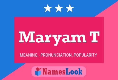 Maryam T Name Poster