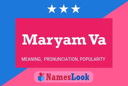 Maryam Va Name Poster