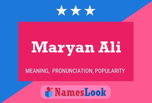 Maryan Ali Name Poster