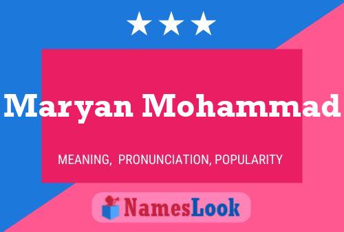 Maryan Mohammad Name Poster