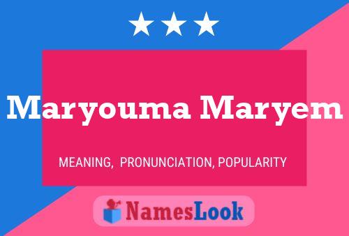 Maryouma Maryem Name Poster