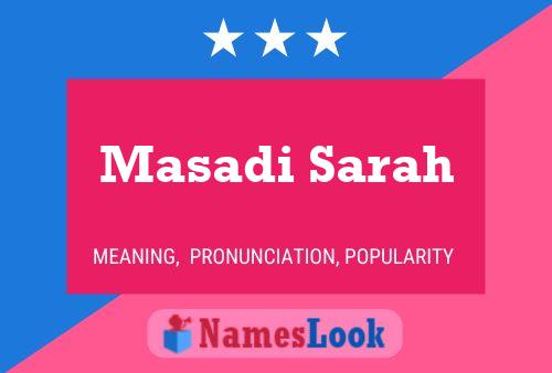 Masadi Sarah Name Poster