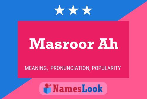 Masroor Ah Name Poster