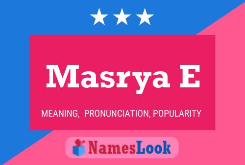 Masrya E Name Poster