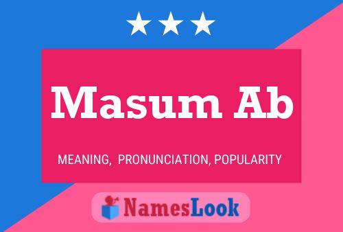 Masum Ab Name Poster