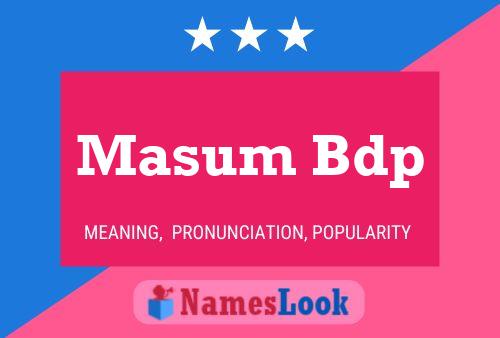 Masum Bdp Name Poster