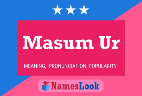 Masum Ur Name Poster