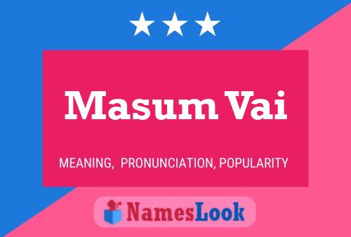 Masum Vai Name Poster