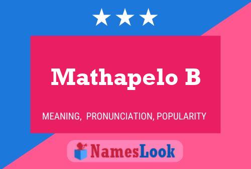 Mathapelo B Name Poster