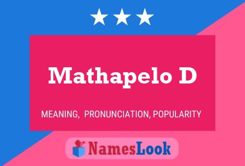 Mathapelo D Name Poster