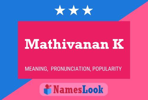 Mathivanan K Name Poster