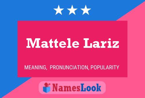 Mattele Lariz Name Poster