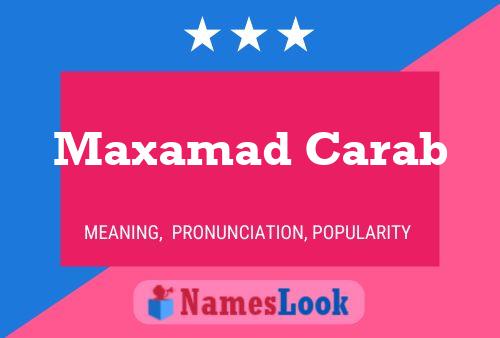 Maxamad Carab Name Poster