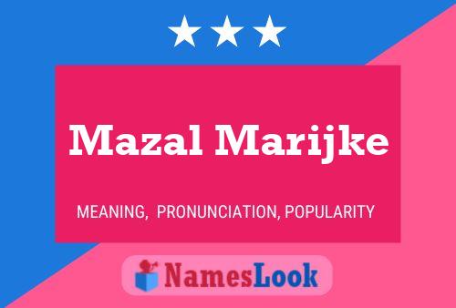 Mazal Marijke Name Poster