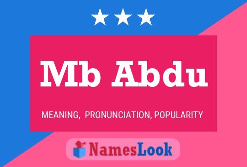 Mb Abdu Name Poster