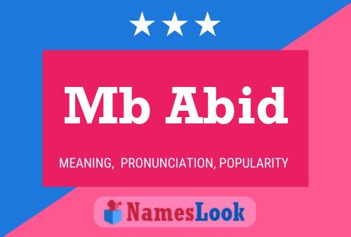 Mb Abid Name Poster