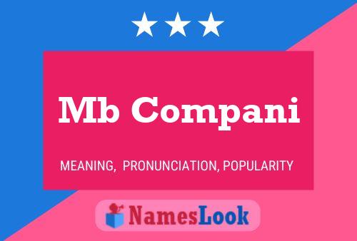 Mb Compani Name Poster