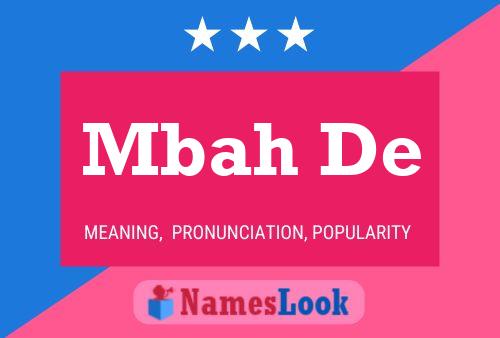 Mbah De Name Poster