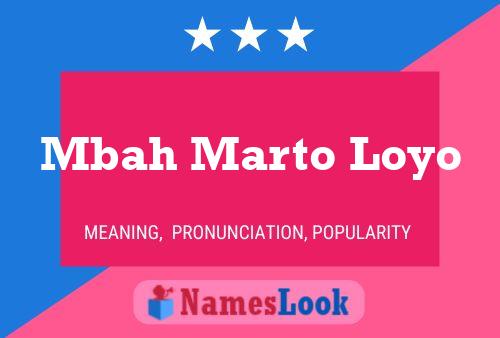 Mbah Marto Loyo Name Poster