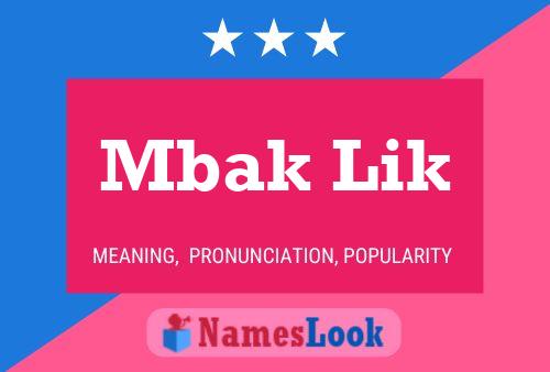 Mbak Lik Name Poster