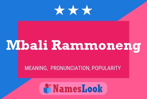 Mbali Rammoneng Name Poster