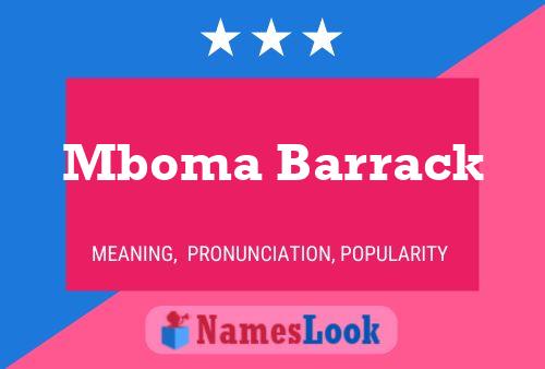 Mboma Barrack Name Poster