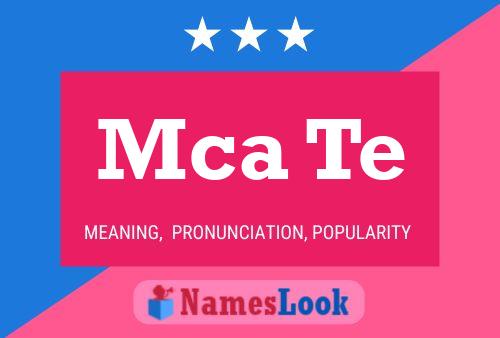 Mca Te Name Poster