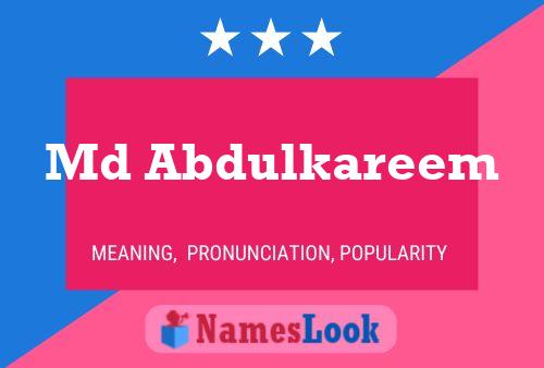 Md Abdulkareem Name Poster