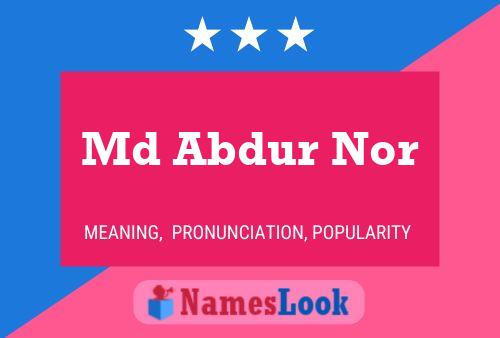 Md Abdur Nor Name Poster