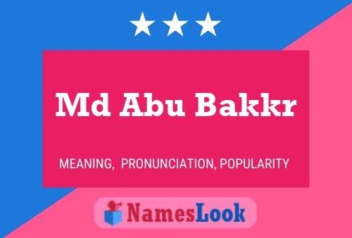 Md Abu Bakkr Name Poster