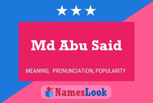 Md Abu Said Name Poster