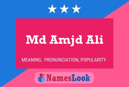 Md Amjd Ali Name Poster