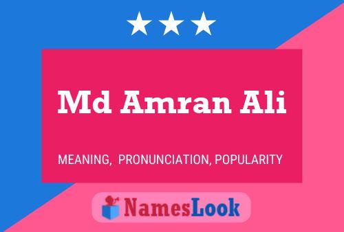 Md Amran Ali Name Poster