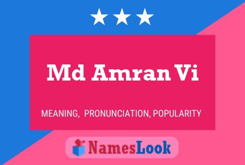 Md Amran Vi Name Poster