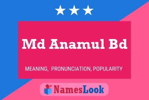 Md Anamul Bd Name Poster